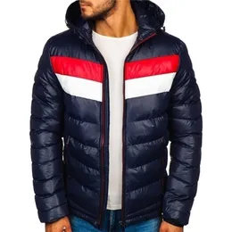 Herren-Daunenparkas, Herbst- und Winter-Daunenjacke mit Baumwollpolsterung, einfarbig, zusammen mit Hut, Baumwollpolsterungsjacke, Herren, schmale, Baumwollpolsterungsjacke 220914