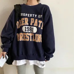 Frauen Hoodies Sweatshirts Casual Lose Vintage Brief Sweatshirt Weibliche Koreanische Kawaii Japanische Harajuku Ulzzang Kleidung Für Frauen 220914