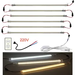 Şeritler 1-6pcs 220V LED Çubuk Işık Sert Şeridi Dolapların Altında 72 Taşıma Tüpü Ev Mutfak Kapalı Aydınlatma Arka Işığı