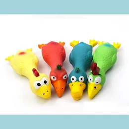 Dog Toys Chews Natural Latex Pet Dog Screaming Chicken Duck Toy Squeaker Funny Sound Rubber Training Playing Puppy Chewing Tooth Cle Dhixc