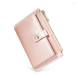 Wallets Pearl Laser PU Leather Zipper Women's Wallet Fashion Short Ladies Coin Purse Female Money Bag Clip Holder Clutch