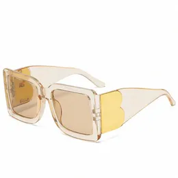 Солнцезащитные очки для очков Retro Square Frame Ladies Outdoor Sunglasses Street Fashion Eyewear Письмо 67yo#