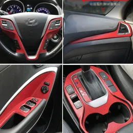Hyundai Santafe IX45 için 2013-19 İç Merkez Kontrol Paneli Kapı Koyin Karbon Fiber Çıkartmalar Çıkartmalar Araba Stil Aksesuar