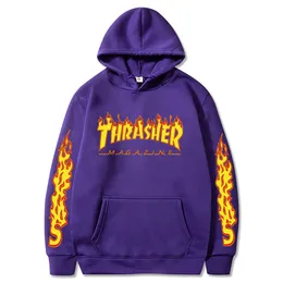 Thrasher hoodie flames 2025 on sleeves