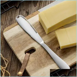 Strumenti di pasticceria da forno mtifunction in acciaio inossidabile coltello da burro al burro di pannello occidentale per taglieri per taglieri di posate da dessert dro dhsbw