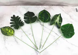 フェイクフローラルグリーン人工カメの葉シミュレーションフラワーシングルフラワーアクセサリー装飾家のクリスマス装飾緑の植物葉J220906