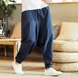 Мужские брюки Harem Pants Мужчины твердые свободные мужские мужские корейские хлопок плюс размер спортивных штанов мужские брюки 220914