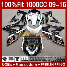 OEM Fairings For Suzuki GSXR1000 GSXR 1000 CC 2009 2012 2012 2013 2013 14 15 16 151NO.134 1000 cmc K9 GSXR-1000 09 10 11 12 13 2014 2016 Rairing White Bloss