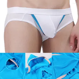 Underpants seksowne mężczyźni bielizny otwarte z przodu męskie majtki duże penis woreczka do dziura męska mąż