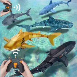 ElectricRC Boats RC Whale Shark Toy Robots Remoct Control Animals Marine Life Tub Pool Electric Fish Children Toys for Kids Boys Submarine 220914
