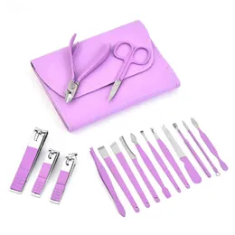 set per pedicure in acciaio inossidabile Strumenti per manicure per unghie Borsa pieghevole in pelle Facile da organizzare e trasportare Clipper Strumenti per unghie