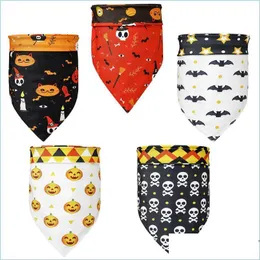 Abbigliamento per cani Fazzoletto da collo per animali domestici Accessori per cani di gatto Sciarpa Strato di cerbiatto Bandana Bavaglini Collare Asciugamano per saliva Triangolo di Halloween Consegna a goccia 202 Dhbkn