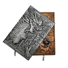 Notepads 1 Pcs Retro Embossed Dragon Notebook Dinosaur European-Style Notebook Metal Three-Dimensional Business Notebook 220914