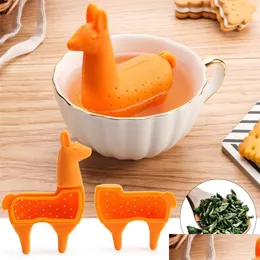 Tea Strainers Tea Infuser Food Grade Sile Alpaca Shaped Strainers Creative Filter Loose Diffuser Reusable Drop Delivery 2021 Home Gar Dhg1Z