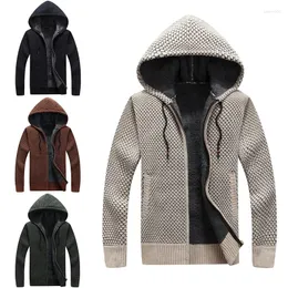 Kurtki męskie 2022 Moda Herfst Winter Mannen Swatercoat Faux Fur Wollen Jassen Rits Plus Velvet Gebreide Dikke Casual Truien M-3xl