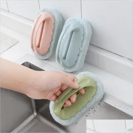 Temizleme Fırçalar Temiz Fırçalar Sünger Banyo Kullanımlı Silgi Banyosu Fırça Yıkama Pot Aksesuarları Mutfak Temizleme Fayans Bırakma Teslimat 2021 Dhawe