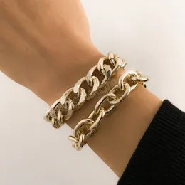 Moda retrò semplice braccialetto creativo femminile Hip Hop color oro metallo fascino ragazza bracciali gioielli da uomo