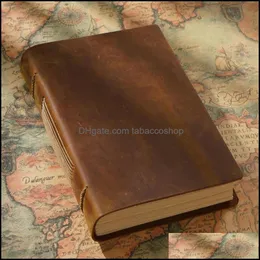 Notatniki notatniki wysokiej jakości notatnik prezent vintage ręcznie robiony notebook szkic organizator retro skóra papierowa papierowa tabacoshop dhi