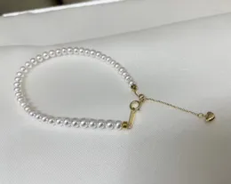 22090808 Women's Jewelry pearl bracelet chain bangle freshwater au750 yellpw gold adjustable classic heart shaped pendent