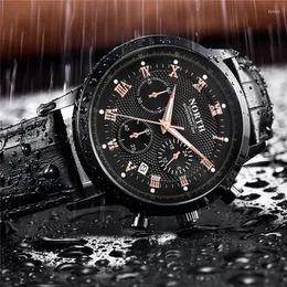 Armbandsur North Brand Men Watch Fashion Sport Quartz Watches Leather Waterproof Chronograph Business Wristwatch Relogio Masculino