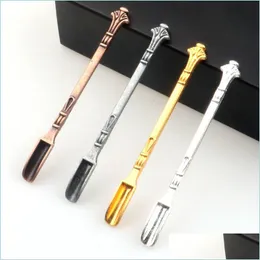 Other Smoking Accessories Metal Mini Shovel Spoon Easy Carry Powder Tobacco Scoop Hookah Smoking Pipe Snuff Accessories Mtiple Uses D Dh9D6