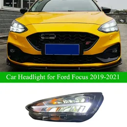 Bildagsljus f￶r Ford Focus LED-str￥lkastarmontering 2019-2021 Dynamisk turn signal med h￶g str￥lslins Auto Head Lamp