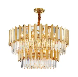 Modern Round Crystal Chandelier Lighting Luxury Pendant Light for Dinning Living Room Kitchen Island Light Gold Lamp Villa