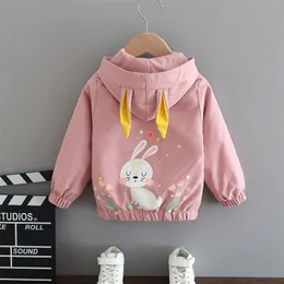 Coat Baby Girls Cute Rabbit Ear Hooded Jacket Children Fashion Outerwear Spring Autumn Windbreaker for Girl 16 Years 220915