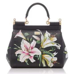 Bolsa de bolsa de moda bolsas de ombro feminino impress￣o de flores de couro de grande capacidade lady lady bolsa buckle magn￩tica viagens compras crossbody carteiras