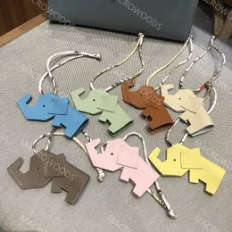 designer leather elephant rabbit pendant Bag Parts lychee pattern cowhide ornament car key chain bags decoration 100% cowhide Accessories set HBP kids toys