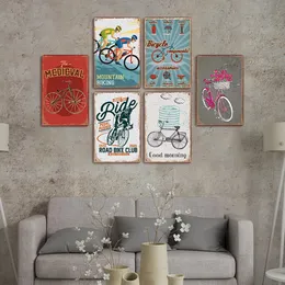 2023 Funny Retro Bicycle Poster Metal Painting Tin Sign Plate 플레이트 산악 자전거 타는 금속 표지로드 자전거 클럽 차고 바 Pub 20x30cm을위한 벽 예술 장식