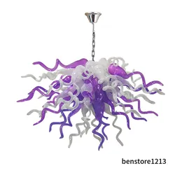 Współczesne kryształowe lampy żyrandolowe Purple Kolor Ręcznie Wydmuchany szklany żyrandol Lekkie oświetlenie nowatorskie do salonu Korytarz kuchenny LR1483