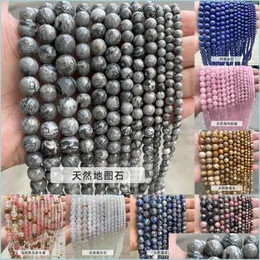 Stone Natural Stone Loose Beads Crystal Stones spridda för smycken som gör DIY -armbandhalsband Tillbehör 4/6mm 23 8JD H1 Drop de DHP53