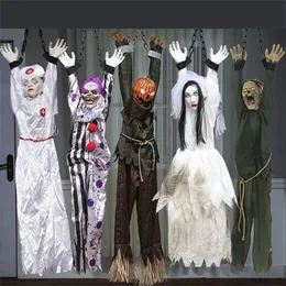 Party Decoration halloween props electric witch toy Voice-activated induction light-emitting sound skeleton ghost halloween party decoration 220915