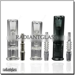 R￶kningstillbeh￶r Glasr￶r vulkan Bubbler Nector Collector Kit med tre stilar 14mm Tips Dab Straw Oil Rigs