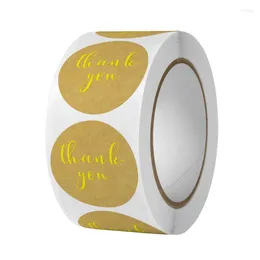 Подарочная упаковка 500pcs винтажные круглые золотые этикетки спасибо наклейки 1 дюйм свадебная карта конверт запечатывающий этикетка.