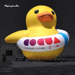 Großer aufblasbarer Gummi-Enten-Ballon, Werbung, Cartoon-Tiermodell, 6 m, luftgeblasene gelbe Ente für die Parkdekoration im Freien