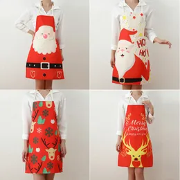 Christmas Decorations Fabric Printing Santa Claus Xmas Apron Restaurant Bar Merry Decor For Home 2022Xmas Gifts Favor