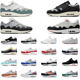 Original Running Shoes 1s 87s For Mens Sneakers Trainers Desigengener Women New Style of Parra Patta Waves Bred Elephant White Gum 36-45 EUR