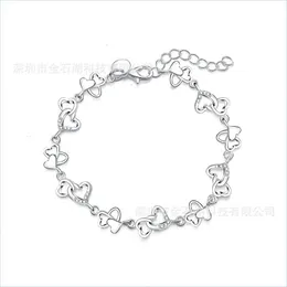 Link Chain Link 925 Sterling Sier Fl Heart Aaa Zircon per le donne Wedding Engagement Party Fashion Jewelry 834 Z2 Drop Delivery 2021 B Dh56T