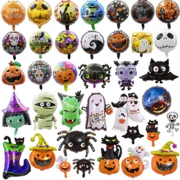 Halloween Pumpkin Ghost Balloons Decorações de Halloween Spider Foil Balloon Toys Inflável Bat Globos Party Supplies 1033