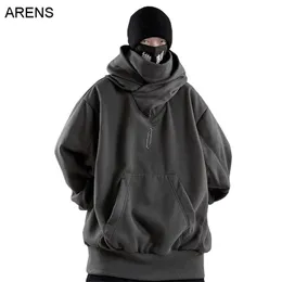 Mens Hoodies Sweatshirts Spring autumn High collar hoodie loose comfortable Mens clothes Harajuku Hiphop streetwear Fleece hooded oversize Sweatshirt 220915