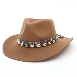 Boinas gemvie lã feltro chapéu fedora com tassel shell homens homens bohemia fita elegante lady winter outono jazz sombrero taps