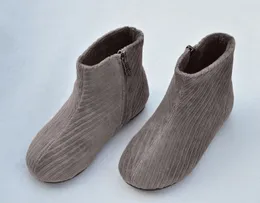 Boots pojkar barn vinterskor corduroy tyg rund tå blixtlås barn stora flickor menino zapatos chaussure sandq höst 220915