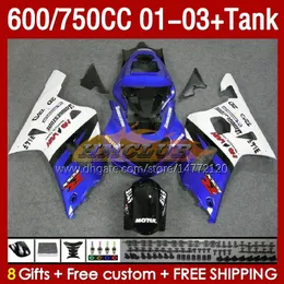 OEM Fairings Tank لـ Suzuki GSXR600 750CC GSXR-750 K1 2001-03