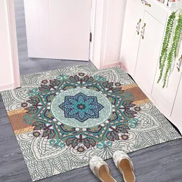 Carpets European Style Entrance Hall Carpet PVC Wire Loop Mat Impression Mandala Door Living Room Floor Bathroom Non-slip Rug