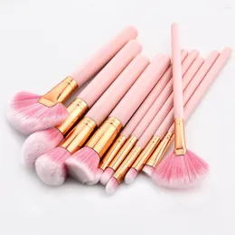 Makeup Brushes 4/10PCS Set Pink Handle Foundation Make Up Lip Eye Liner Brush Beauty Tools Kit Maquiagem