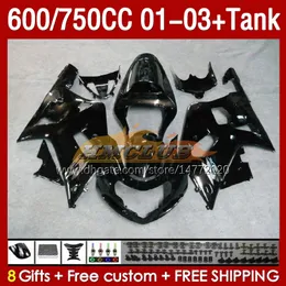 OEM Lavings Tank для Suzuki GSXR600 750CC GSXR-750 K1 2001-03 152NO.33 600CC Black Glossy GSXR 600 750 CC GSXR750 01 02 03 GSXR-600 2001 2002 2003