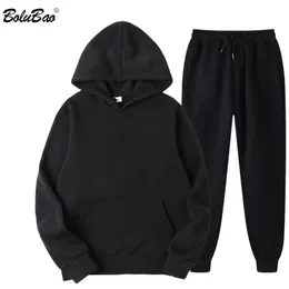 Herrtröjor tröjor Bolubao Spring Casual Set Brand Solid Hoodie Pants Twopieces Tracksuit Sportswear Set Suit Male 220915