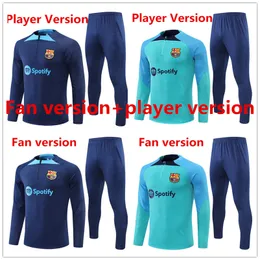 ANSU FATI Camisetas de soccer tracksuits 22 23 LEWANDOWSKI 하프 지퍼 재킷 TRACKSUIT 남성 및 아동 TRACKSUIT barca SET 성인 소년 TRAINING SUIT Barcelona